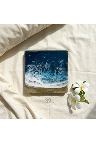 39 Art Studio Atlantik Okyanusu İlhamlı Mini Epoksi Deniz Tablosu,15x15 & 20x...