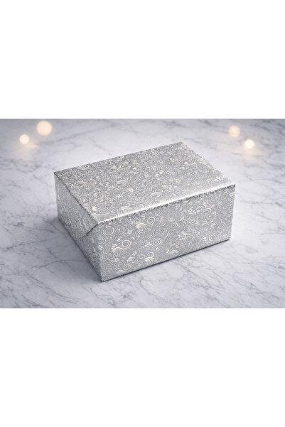 Speentech Сріблястий металізований подарунковий пакет 35X45 з сірим візерунком