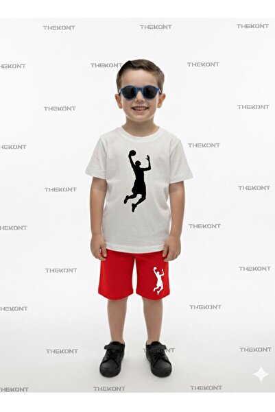 THEKONT -Simaç- Printed Shorts-T-Shirt Lower and Upper Children's Set