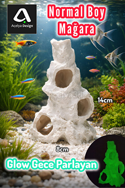 açelya3d Akvaryum Süsü Mağara Dekoru Kaya Balık Saklanma Dekor 14x8cm Normal ...