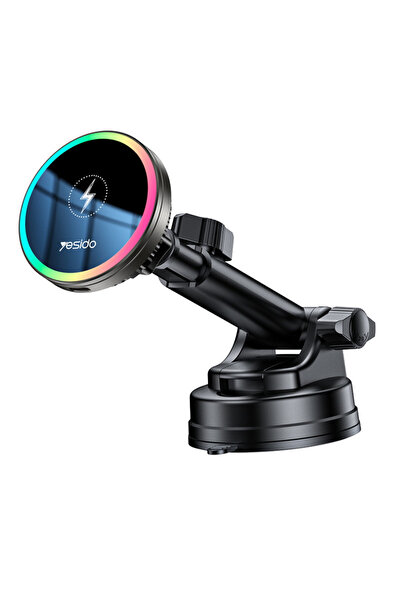 Yesido Suport auto magnetic 2in1, bordgrila, 15W C315, negru