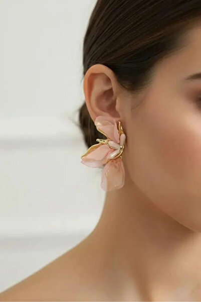 Dorvina Lotus Model Yavruağızı Color Tulle Women's Earrings Do Not Tarnish | ...