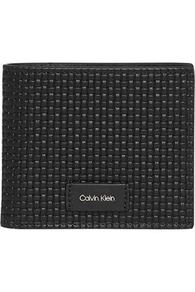 Calvin Klein EMBOSSED WOVEN BILLFOLD W/ COIN OS UB1 Black