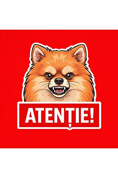 OEM Warning sign banner Attention Pomeranian Dog 30x30cm
