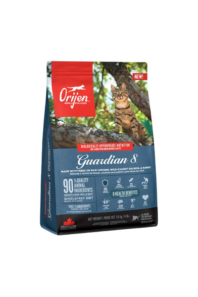 Orijen طعام جارديان 8 الجاف للقطط بنكهة الدجاج والسلمون والأرانب، 1.8 كجم