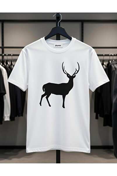 playwear PLAY WEAR Tricou unisex cu imprimeu SHADOW DEER, cu guler rotund