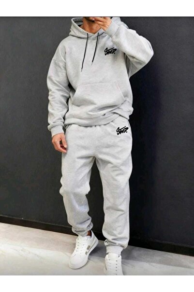 DİVİN Unisix Printed I Oversized Sweatahırt -Eşofman Altı 2Li Takım