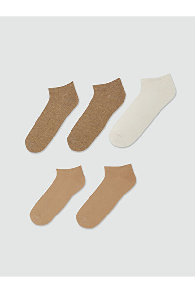 LC Waikiki Rmz Gi̇yi̇m Farkiyla Men's Booties Socks 5-Pack