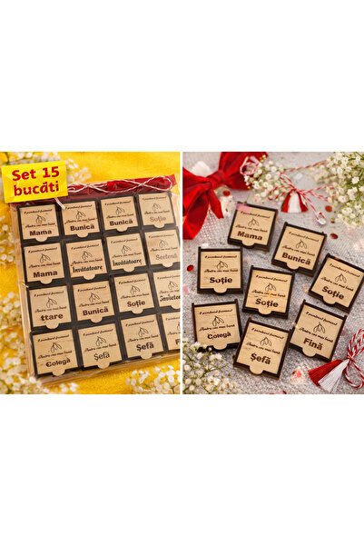 OEM Set of 15 Wooden Boxes with Personalized Messages – Martisor Gift "A Beau...