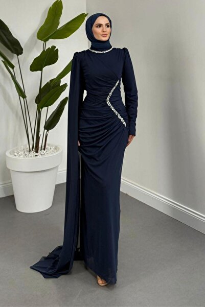 Şulemoda Giyim Rochie de seară cu detalii din tul strălucitor și piatră, alba...