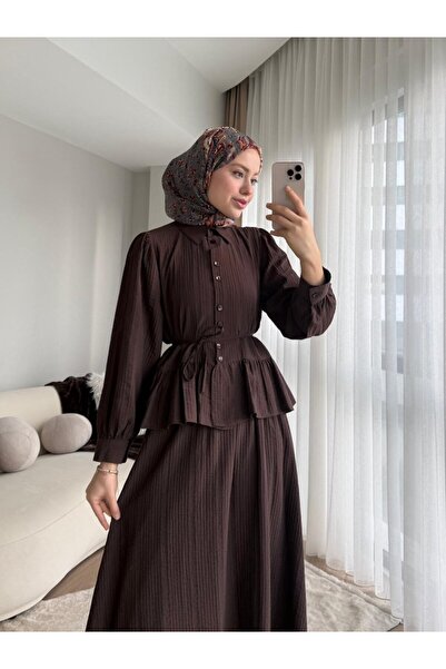 secret of VALORIA Women's Two-Piece Set with Ruffled Skirt - Hijab Clothing C...