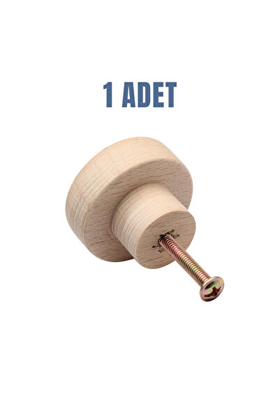 KDOT Doğal Kayın Ahşap Kulp - Minimalist Tasarım Boyanabilir Ahşap Çekmece Ku...