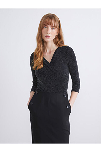 LC Waikiki Rmz Gi̇yi̇m Farkiyla Double-Breasted Roba Shiny Look Blouse