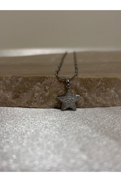 stainless steell Dönen Yıldız Çelik Kolye