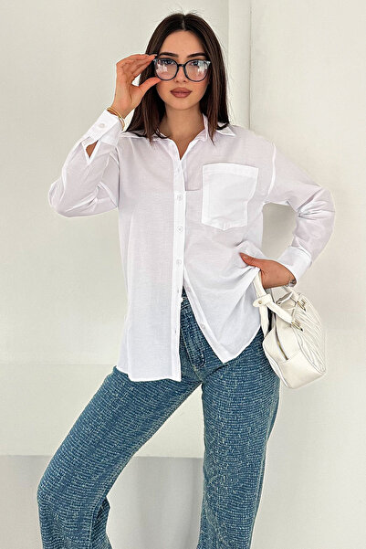 Noa&Noa Women's Classic Shirt with Pockets – Blue Tone