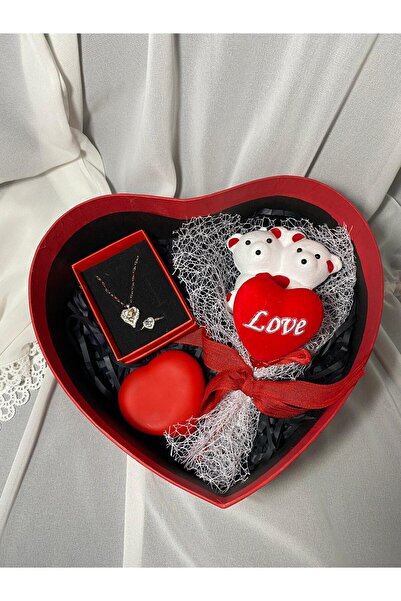 Gül Çarşı Sevgililer günü / Doğum günü / Çelik Kolye ve yüzük seti /Büyük Boy...