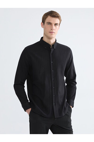 LC Waikiki Rmz Gi̇yi̇m Farkiyla Standard Fit Long Sleeve Men's Shirt