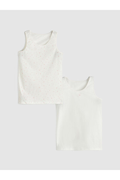 LC Waikiki Özmarka New Season Crew Neck Printed Girls' Undershirt 2-Pack