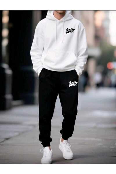 DİVİN Unisix Printed I Oversized Sweatahırt -Eşofman Altı 2Li Takım