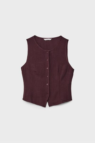 Stradivarius Sleeveless buttoned top