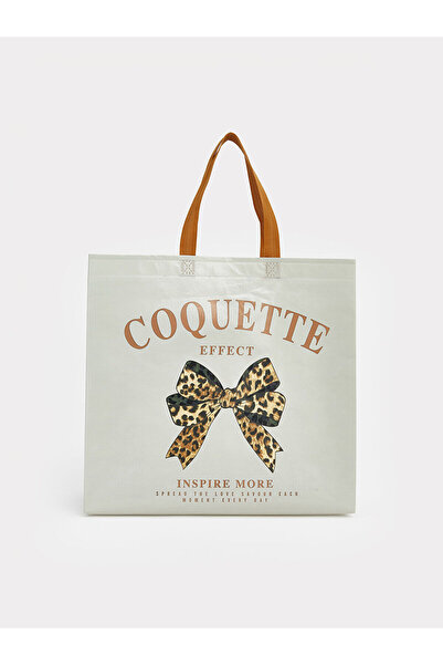 LC Waikiki Özmarka New Season Bow Printed Shopping Bag