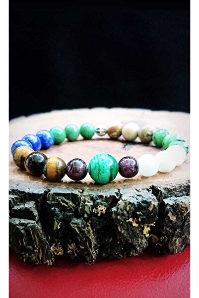Zodyak Doğal Taş Natural Stone Polycystic over Wrist Bracelet