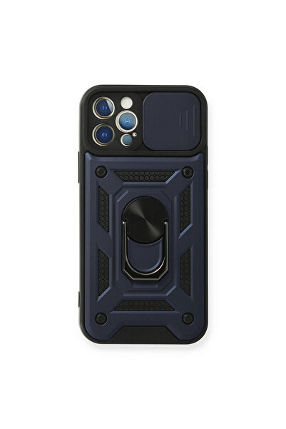 eco port iPhone 12 Pro Case Silicone with Pars Lens Ring - Navy Blue