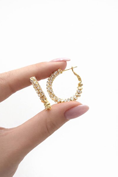 CHARMLUCKY Special Series Stone-Cube Hoop Earrings