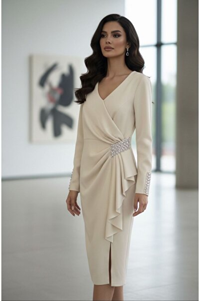 alqarat Orchid Ruched Midi Dress
