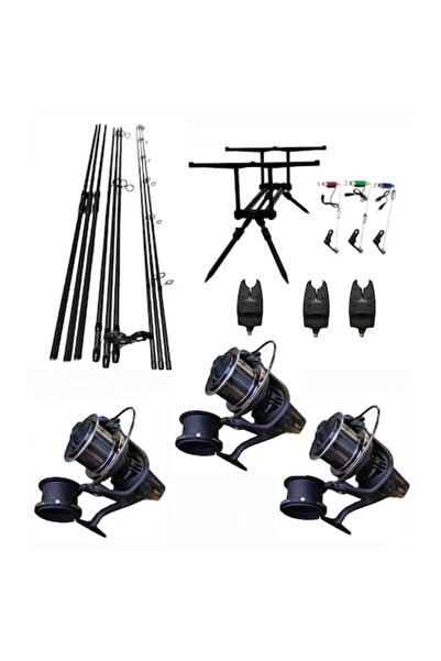 eastshark Set 3 Lansete Pescuit Carbon 3.90m,3 Mulinete KFX 9000,11 Rulmenti,...