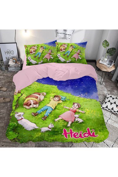 hediyechy Gift Duvet Cover Heidi 3D Printed Double Bed Duvet Cover and Pillow...