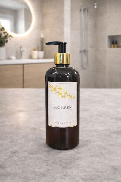 AY&ÇA HOME 3-Pack Amber Sakura Floral Gold Cap Shampoo, Shower Gel and Conditioner 500 ml Plastic Bottle with Label