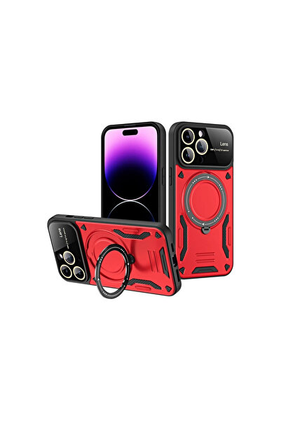 eco port iPhone 16 Pro Max Case Joy Lens Stand Cover - Red