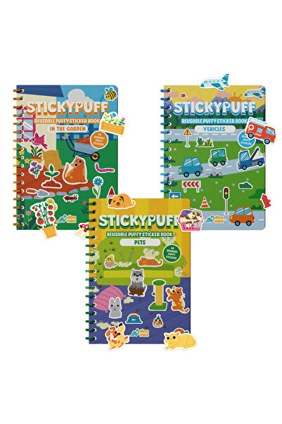Neobebek Stickypuff Çevremiz Seti (3 Kabartmalı Tak Çıkar Çıkartma Kitabı)