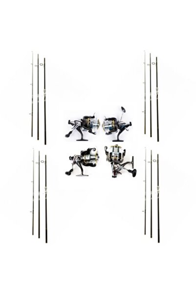 Cool Angel Set 4 Lansete Carbon 3,90m,3 Segm,4 Mulinete G65 cu Baitrunner+4 R...