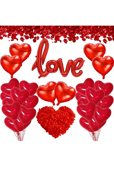 Kokoş Parti Sevgililer Günü, Evlilik Teklifi Kalpli Balon Seti • Sevgililer G...