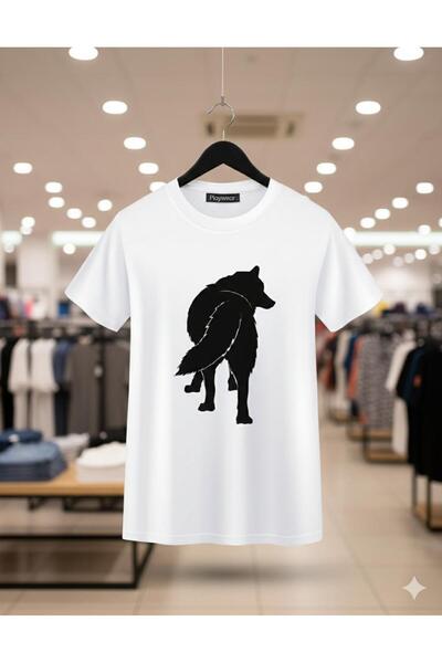 playwear Play Wear Unisex Round Neck Printed T-Shirt with the Image of a Wolf...