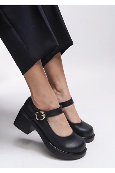 Anıl Ayakkabı Lg 911 Women's Black Strap Belt Buckle Detailed Casual Comforta...