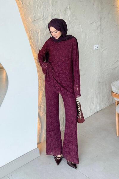 Hazamoda Dream Lace Set Burgundy