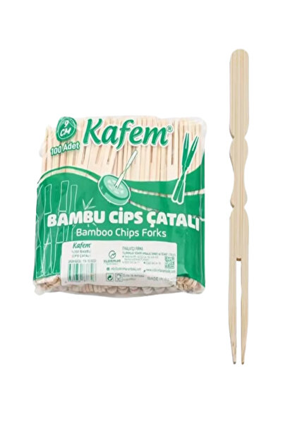 alp reklam Bamboo Chip Fork 9 cm Kafem 100-Pack Pk