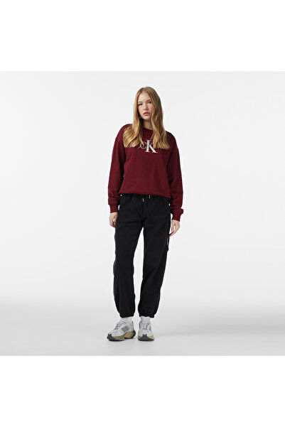 Calvin Klein Mixed Media Polar Fleece Jogger Kadın Siyah Eşofman Altı