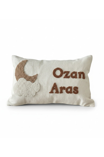 Les Passent Изпрана ленена възглавница с избродирано име