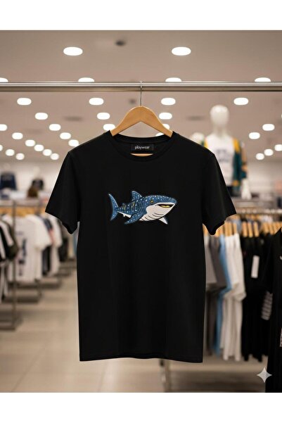 playwear PLAY WEAR Tricou unisex cu imprimeu DOG FISH, cu guler rotund