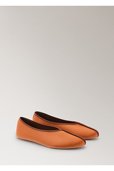 MANGO Woman Saten şeritli kontrast babet