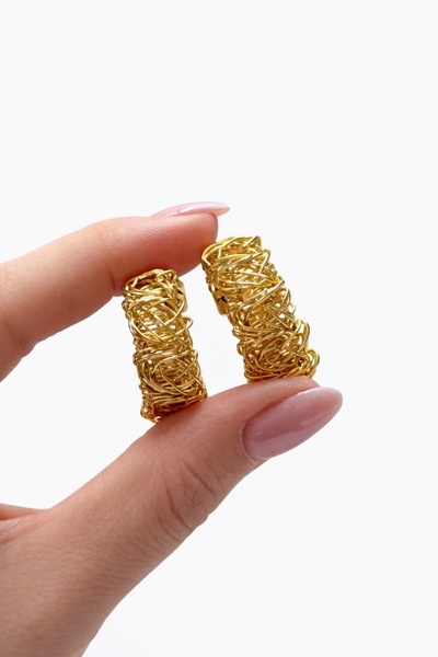 CHARMLUCKY Special Series Wire Wrap Hoop Earrings