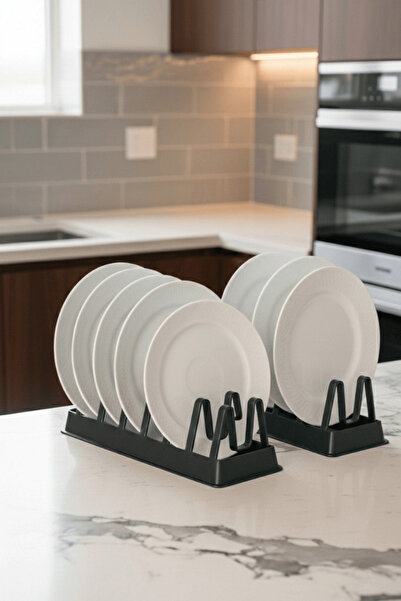 Mithra Life 2 Pieces 6-Compartment White Plate-Pot Lid Organizer Organizer Mi...