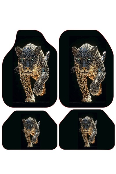 Carmine Carpet Leopar Desen Dekoratif Tüm Modellere Uyumlu Universal Oto Pasp...