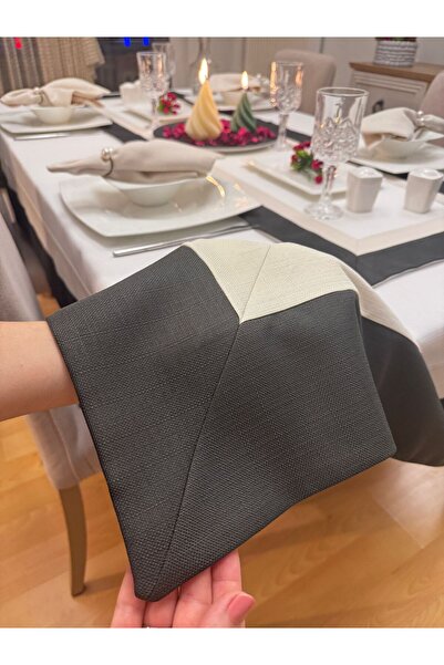 Zeren Home 3 Renk Detaylı Assos Premium Dertsiz Masa Örtüsü Swan
