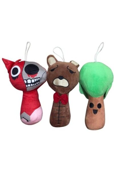 OEM Set de 3 jucării de pluș Sprunki, 22 cm, multicolore