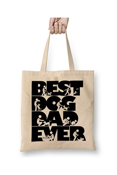 Toyaso Best Dog Dad Ever Cool Gift White Tote Bag Long Handle Shopping Bag Be...